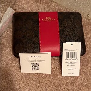 Coach Brown and Red Clutch